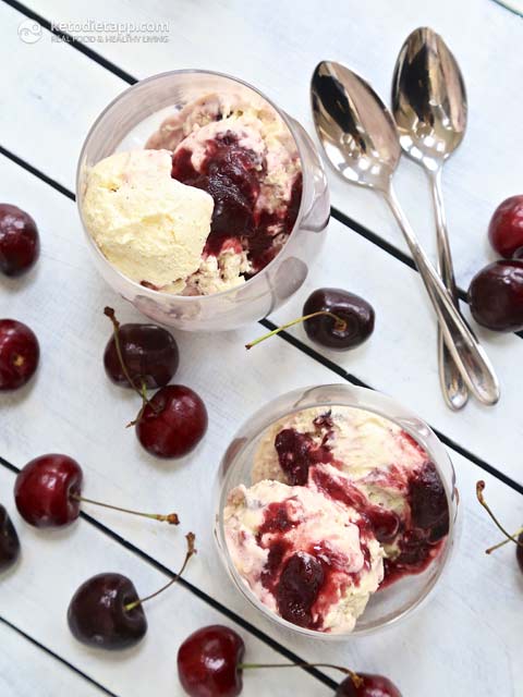 Low-Carb Amarena Cherry Ice-Cream