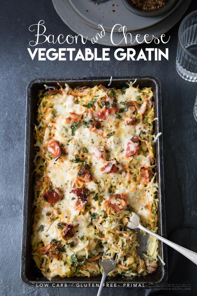 Low-Carb Bacon & Cheese Vegetable Gratin