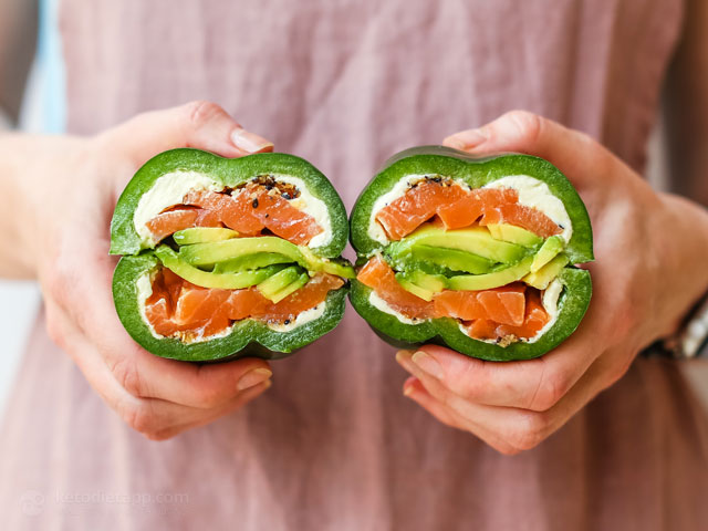 Bell Pepper Sandwich with Smoked Salmon & Avocado