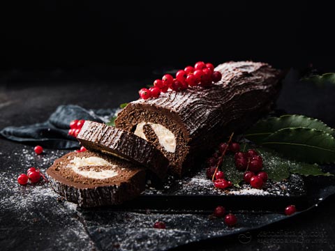 Boozy Chocolate Yule Log - Keto Buche De Noel
