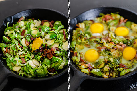 Bacon, Egg & Brussels Sprout Hash