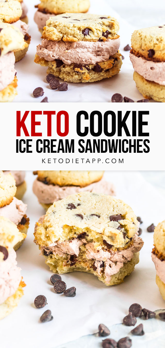 Keto Chocolate Chip Cookie Ice Cream Sandwiches