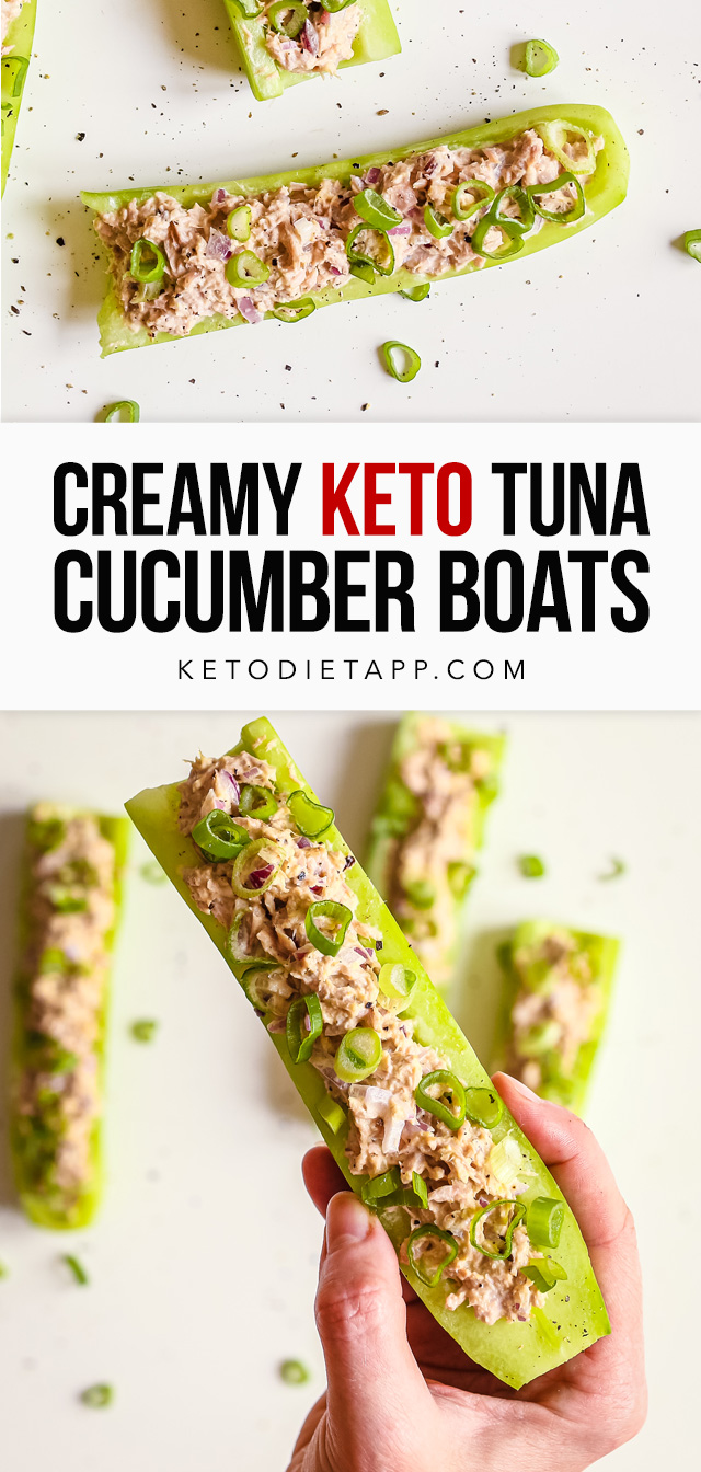 Low-Carb Creamy Tuna Cucumber Boats