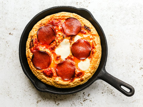 Keto Pepperoni Deep Dish Pizza