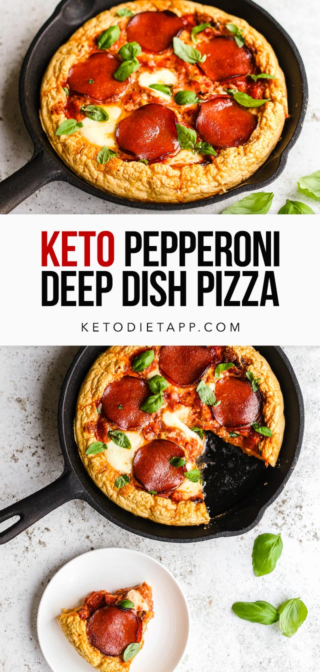 Keto Pepperoni Deep Dish Pizza