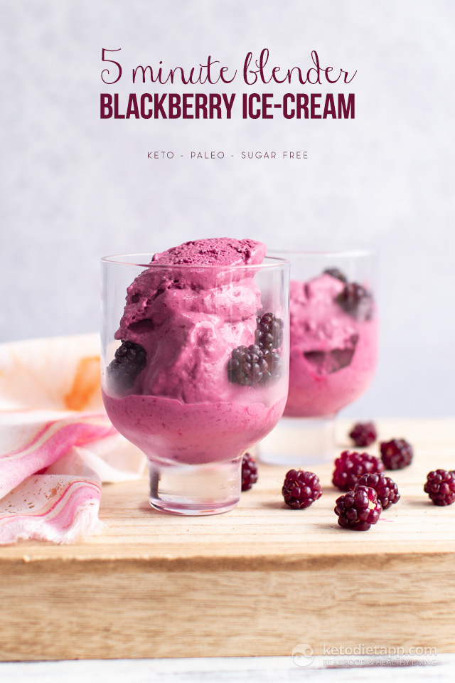 5 Minute Keto Blender Blackberry Ice-Cream