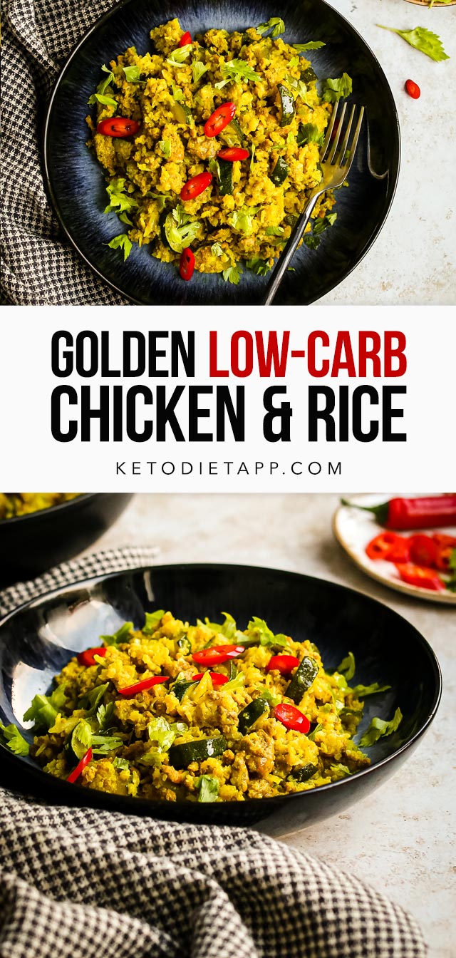 Low-Carb Golden Chicken with Cauliflower Rice
