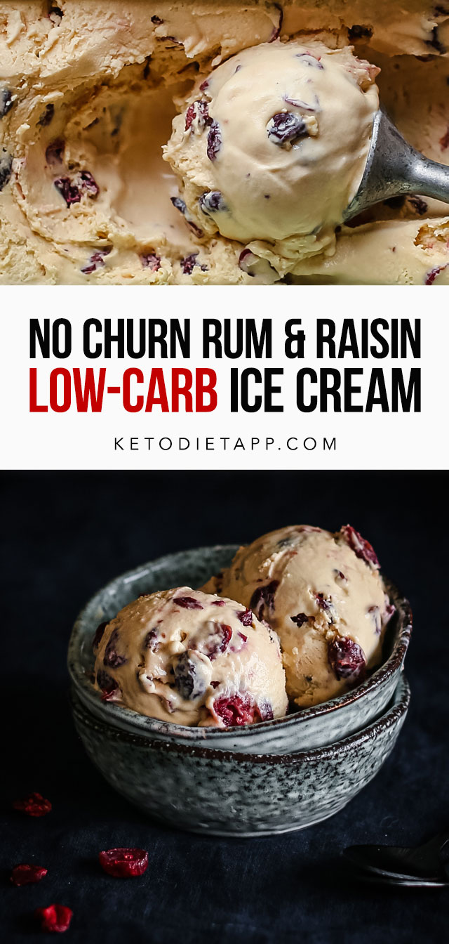 No Churn Keto Rum & Raisin Ice Cream