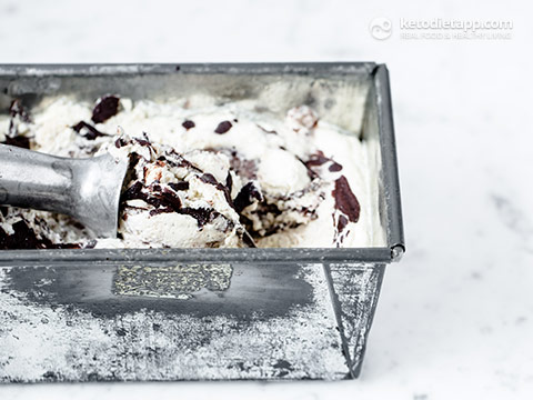 No-Churn Keto Vanilla Chocolate Swirl Ice Cream