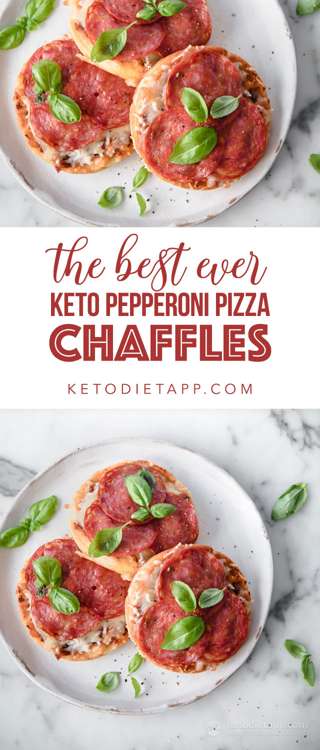 The Best Ever Keto Pepperoni Pizza Chaffles