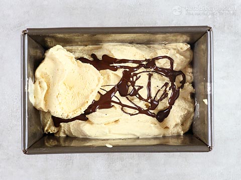 Keto Pumpkin Pie Ice Cream with Chocolate Swirls
