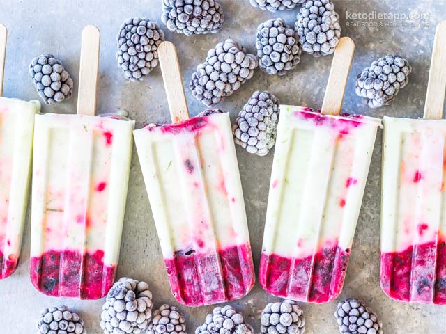 Keto Roasted Berry Popsicles