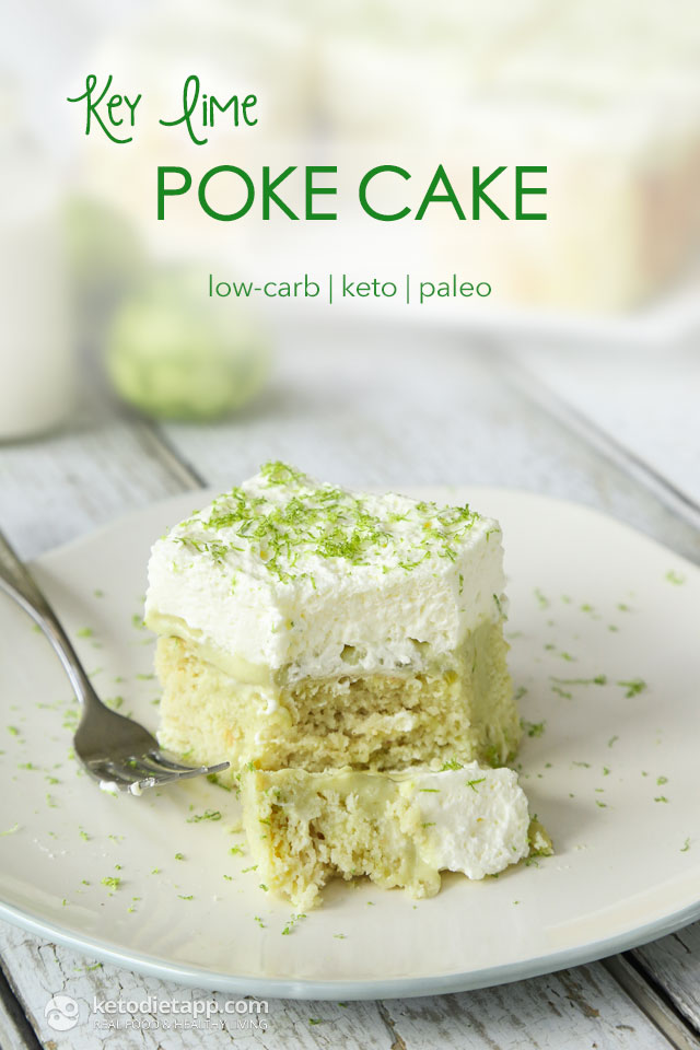 Keto Key Lime Poke Cake