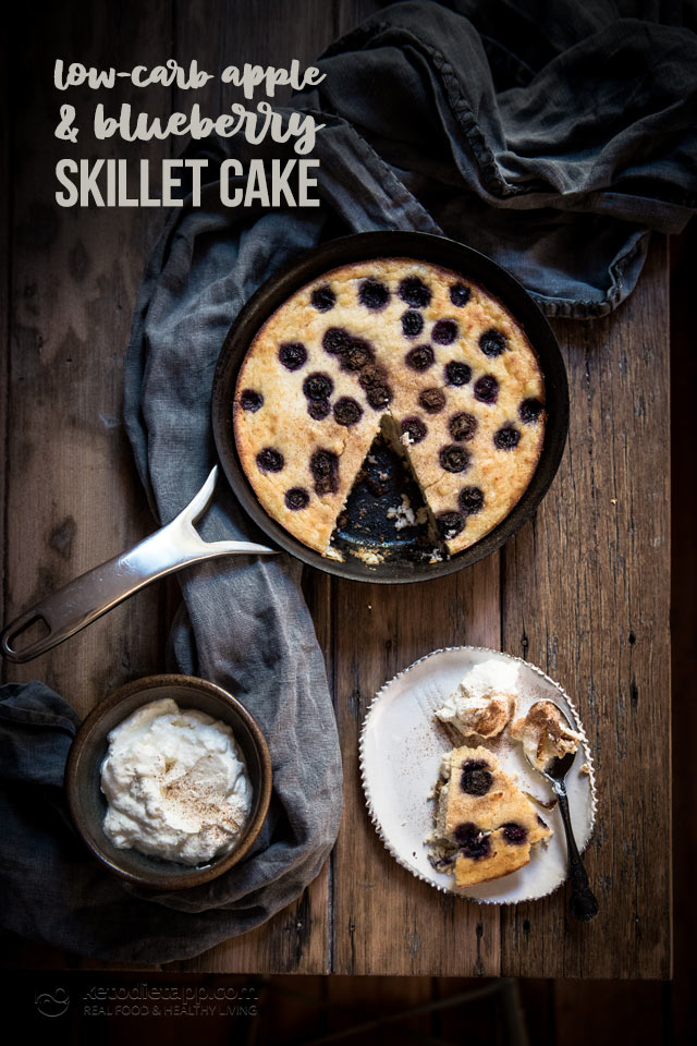 Low-Carb Apple & Blueberry Skillet Cake