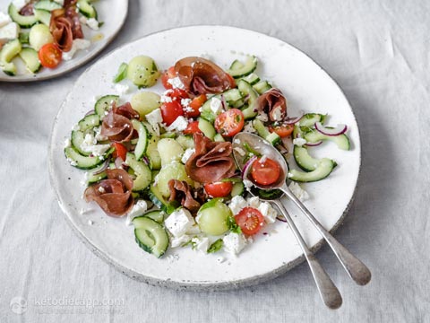 Low-Carb Bresaola, Melon & Feta Summer Salad