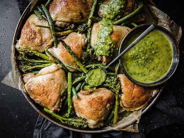 Low-Carb Chimichurri Chicken Tray Bake