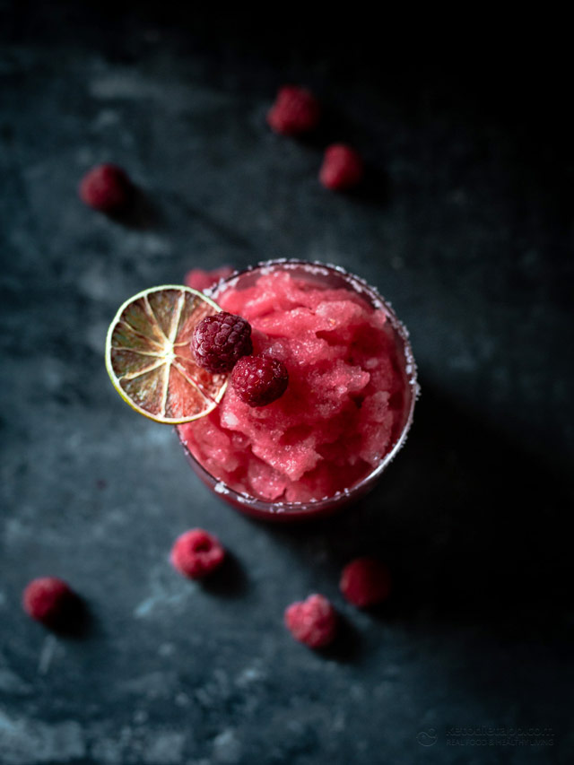 Frozen Low-Carb Raspberry Margarita