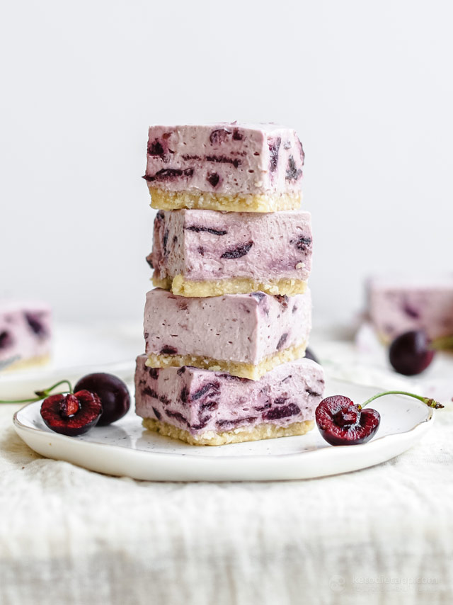 Low-Carb No Bake Cherry Cheesecake