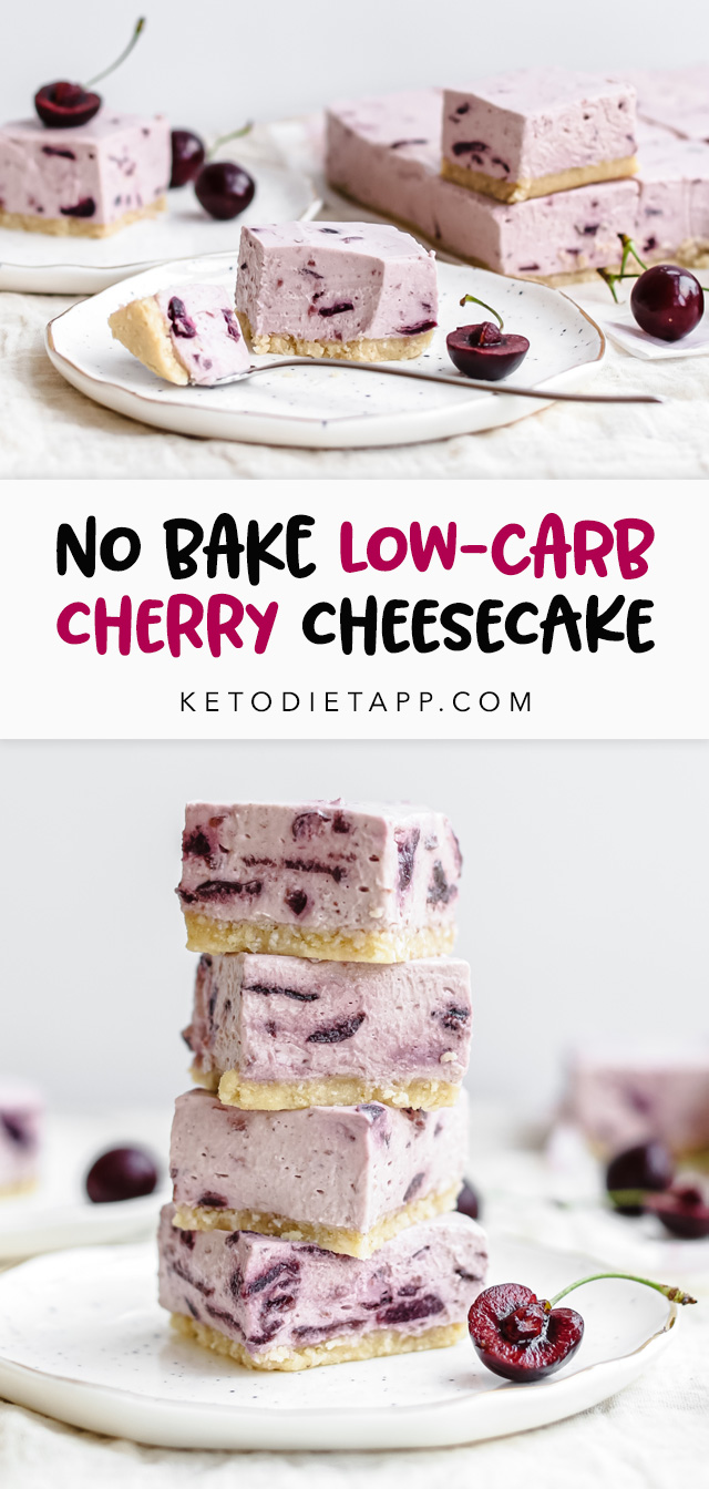 Low-Carb No Bake Cherry Cheesecake