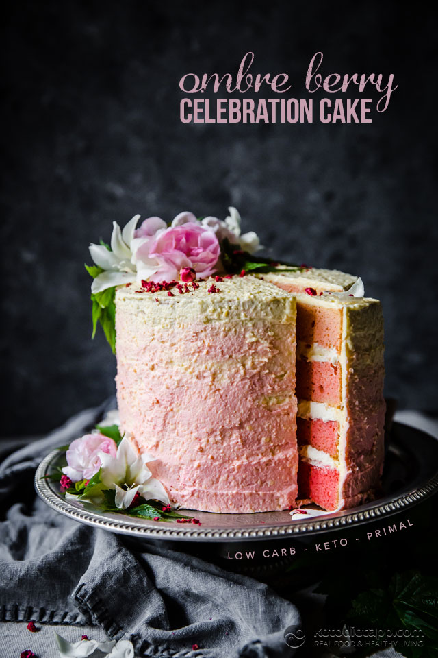 Low-Carb Ombre Berry Celebration Cake