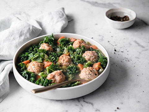 Low-Carb Soul Food Chicken Meatball Soup