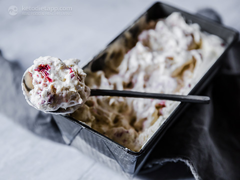 No-Churn Keto Vanilla & Strawberry Ice Cream