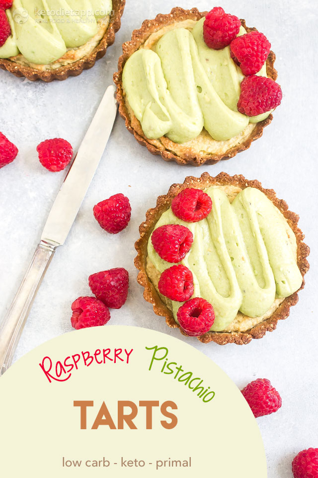 Low-Carb Raspberry & Pistachio Tarts