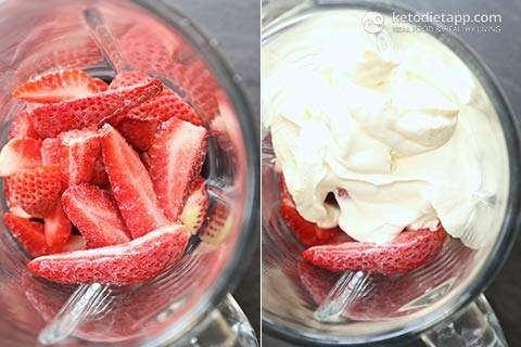 Low-Carb Strawberry & Crème Fraîche Blender Ice-Cream