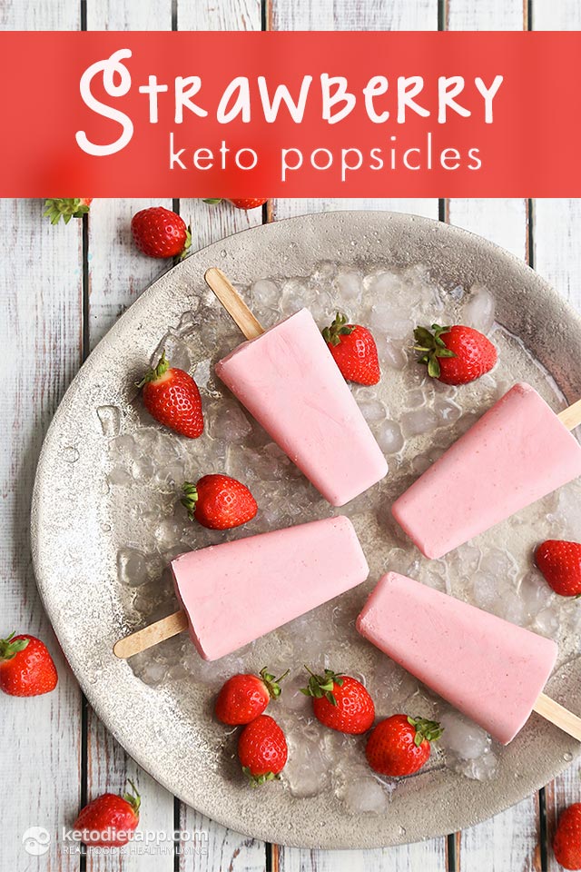Creamy Strawberry Keto Popsicles
