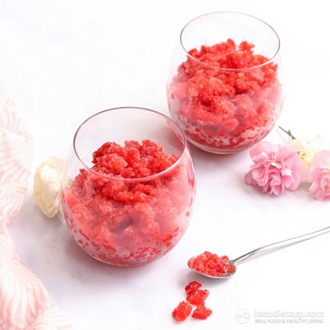 Sugar-Free Strawberry Rosé Granita